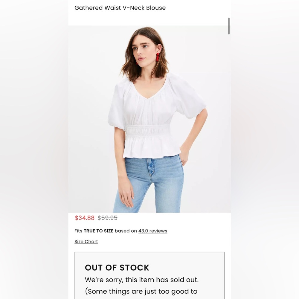 Loft White blouse